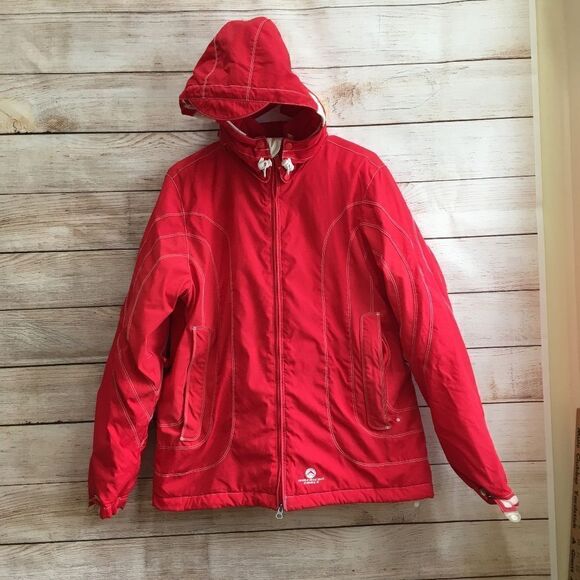 VINTAGE‎ AMERICAN EAGLE HOODED SKI JACKET IN RED - Picture 1 of 12